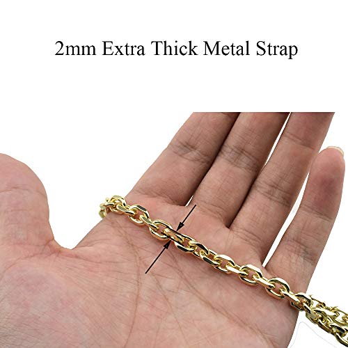 HAHIYO Mini Pochette Purse Chain Strap Thin Wide 6mm for LV Length 23.6 inches Thick 2mm Shiny Light Gold for Shoulder Cross Body Sling Handbag Wallet Clutch Comfortable Flat Metal Strap 1 Pack - size: LightGold 23.6 Inches Length