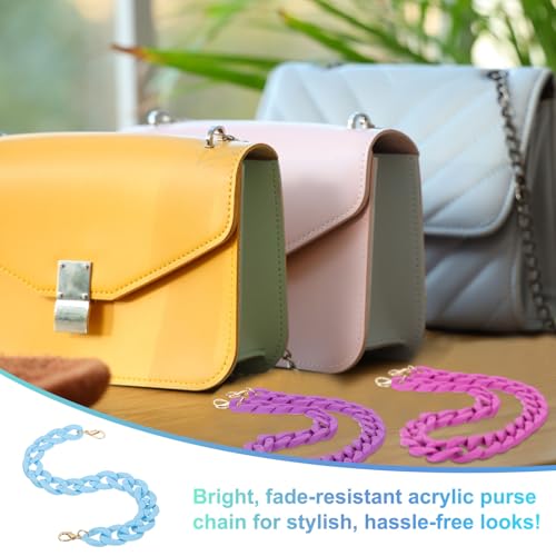 PATIKIL 15" Acrylic Purse Chain Acrylic Chain Linking Rings Sky Blue - color: Matte Sky Blue