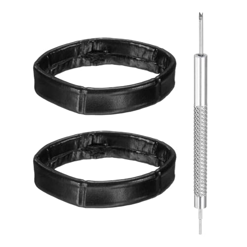 HARFINGTON Leather Watch Band Loops Replacement Watch Band Keeper Watch Strap Holder Retainer Wristwatch Strap Fastener Rings - color: Black, size: 24mm