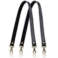 Allzedream Genuine Leather Purse Strap Sewing Canvas Replacement Handbag Shoulder Bag 2 Pcs - color: Black