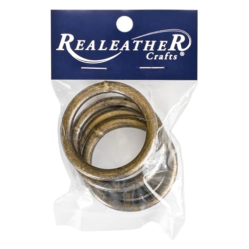 Realeather(R) Crafts 2" Brass Rings 4/Pkg-Antique Brass BRI02041