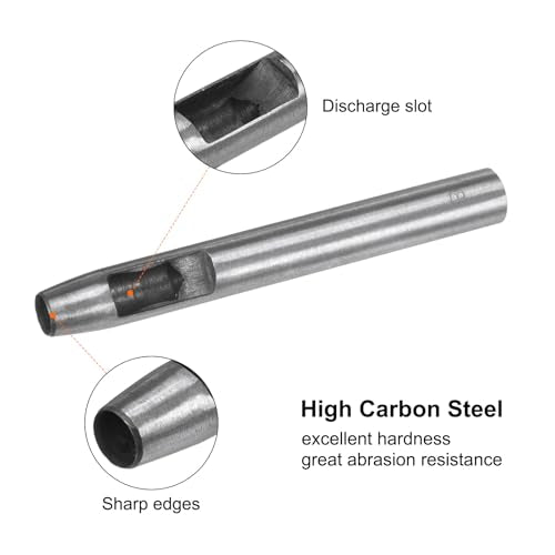 HARFINGTON 2pcs Hollow Punch for Leather 8mm Round Hole Punch Tool for Belt Puncher Carbon Steel Single Punch for Watch Belt Cut Leather Craft Rubber Paper Fabric Plastic Soft Material - size: 8mm