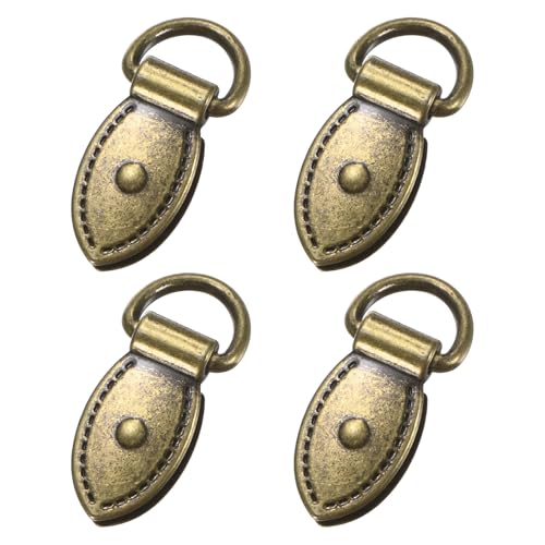 M METERXITY 4-Pack Bag Side Clip Buckle, Metal Purse Suspension Clasp Leaf Shape Handbag Chain Strap Connector with D Ring for Purse/Keyring/DIY Crafts Hardware Accessories [Bronze] - color: Bronze