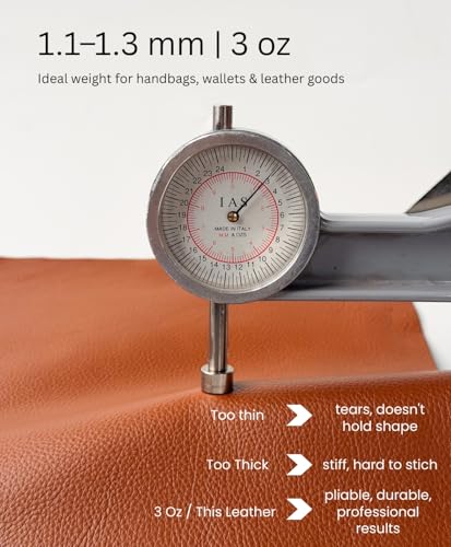 Natural Grain Cow Leathers: 12'' x 12'' Pre-Cut Leather Pieces (Cognac, 3 Pieces) - color: Cognac, size: 3 Pieces