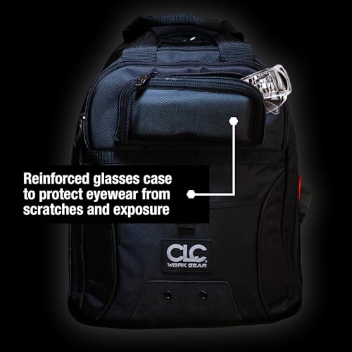 CLC Work Gear 55532 36-Pocket Tool Backpack – Heavy-Duty Ballistic Polyester Contractor Backpack with Laptop Compartment, Reinforced Glasses Case & Padded Straps - style: 36 Pocket Tool Backpack