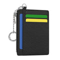 Hancynir Black Minimalist Small Wallet Women Credit Card Holder Slim RFID | Zipper Keychain Wallet, Key Chain, Travel Coin Front Pocket, Ladies Women Men Gifts, Thin Card Case, 6 Card Slots, PU Leather - color: Black Keychain Wallet