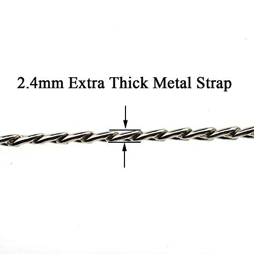 HAHIYO Purse Chain Strap 7.9 inches Bright Silver for Shoulder Cross Body Sling Purse Handbag Clutch Replacement Comfortable Flat 0.4' Wide Enough 2.4mm Extra Thick Metal 1 Pack - size: Bright Silver 7.9 inches