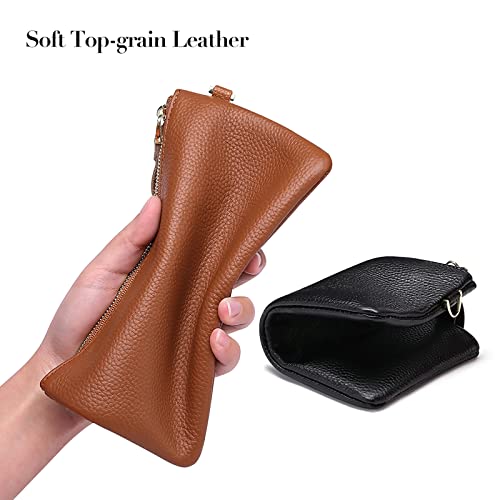 GOIACII Wallets for Women RFID Blocking Ultra Slim Real Leather Credit Card Holder Clutch - color: 1-2020-brown-1