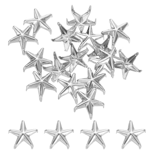 uxcell 100Pcs Metal Star Studs Claw 10mm 5-Claw Punk Studs Rivets Silver - color: Silver, size: 10mm