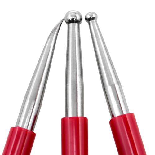 FINBe 3pcs Leather Carving Tool Stainless Steel Leather Tip Stylus Sculpting Tool Leather Craft DIY Carving Tool