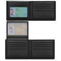 Travelambo Genuine Leather Wallet for Men with Gift Box - Handmade Bifold Stylish - Mens Wallets Rfid Blocking with 2 ID Windows - color: Grain Leather Black