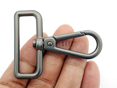 CRAFTMEMORE Matte Black Snap Hook Swivel Lobster Clasps Metal Push Gate Purse Clip Accessories SC21 (1-1/2 Inches, 2 Pack) - size: 1-1/2 Inches