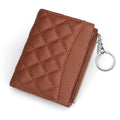 befen Genuine Leather Small RFID Blocking Bifold Wallet for Women with Zipper Coin Pocket Key Chain Wallet Purse - Brown - color: Brown