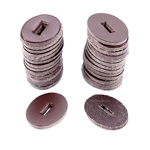 Cowhide Leather Handle Washers - Oval Shape - (1.30 x 1.00 x .125) - (Chocolate) - USA Made - (for Knife Making & Hobby) - (25 Pack) - color: (Chocolate)(25 Pack)