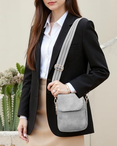 Fashion Small Crossbody Bags for Women Trendy Designer Cell Phone Purses - color: Lightgrey