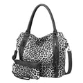 Checkered Tote Bag Large Checkered Purses for Women Plaid Hobo Shoulder Bag Multiple Pockets Tote Handbags - color: D02-black Leopard