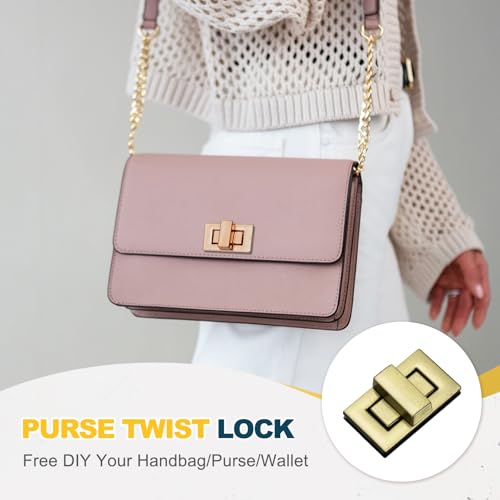 M METERXITY 4Pcs Purse Twist Lock (1.26 x 0.79 Inches, Bronze)- Rectangular Purse Closure Twist Turn Lock Clasp Metal Clip Hardware Apply to DIY Handbag/Purse/Wallet/Leather Craft - color: Bronze, size: 1.26 x 0.79"