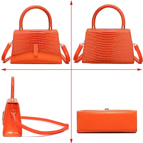 JHVYF Women Small Crossbody Bags Shoulder Bag Classic Satchel Handbags Ladies Cute Purses Satchels bag mini purse for women - color: Orange
