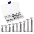 uxcell 9 Sizes 90Sets Phillips Screw Post M4x5mm Binding Bolts Silver Tone