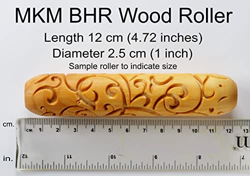 MKM Pottery Tools Wood Big Hand Rollers for Clay (BHR-102 Field Pattern) - color: BHR-102 Field Pattern