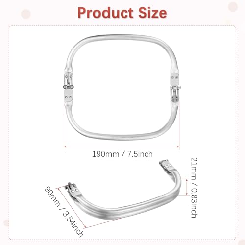 TIXIPEM 7.5IN Metal Purse Frame [2PCS] - Arc Rectangle Frame Kiss Lock Clasp Use for DIY Purse Handle Making Supplies & Sewing Bag Clutch Crafts - [Silver Tone] Bag Hardware Replacements - color: Silver Tone, size: 7.5IN