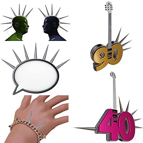 30PCS 40MM Spike and Studs Silver Cone Spikes Punk Large Size Leather Rivets Screwback Studs Rivets Set for Punk Style Clothing Accessories