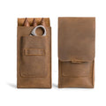 Hide & Drink Triple Cigar Holder with Cutter Slot, Handmade Full Grain Leather Cigar Cases for Men, Travel Leather Cigar Case, Portable Cigar Accessories (Single Malt Mahogany) - color: Single Malt Mahogany
