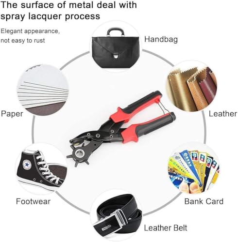 Belt Hole Puncher for Leather –Heavy Duty Hole Puncher Tool for Leather Belt Punch Hole Punchet for Dog Collars, Belts, Saddles, Shoes, Fabric, DIY Home & Craft Projects
