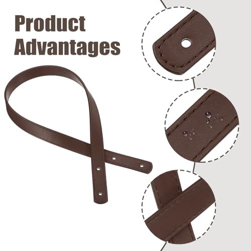 MECCANIXITY 2pcs 24 Inch (60cm) PU Leather Purse Handle, Sew On Shoulder Purse Straps Handbag Belt Band Bag Handle Bag Strap Replacement for Wallet Tote Making, Light Coffee - color: Light Coffee, size: 24 Inch