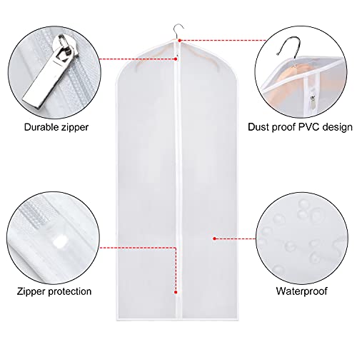 Zilink Clear Garment Bag Dress Bags for Storage 54 in, 6 Pack - size: 54"-6pcs