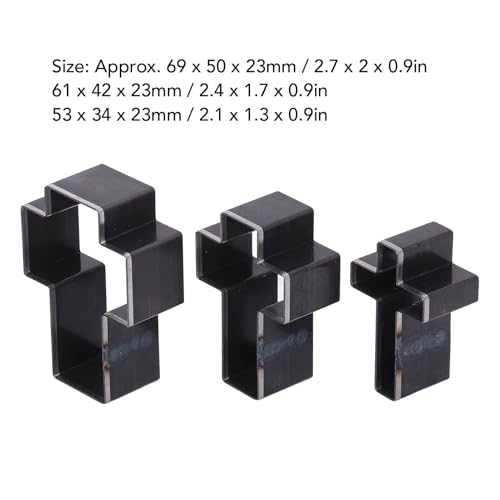 3PCS Crossed Shaped Leather Cutter Set, Leather Corner Punch, Crossed Shape Hollow Punch Cutter Set for Leather Crafts 69mm 61mm 53mm Height