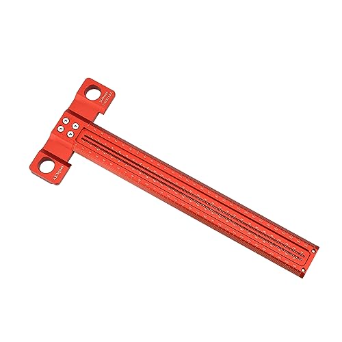 Precision Woodworking T Square 300mm, Reference Square for Layout & Setup | Support Lips prevents tipping, Built in Scribing guide, Precision Layout Tool for Woodworking, Carpentry & DIY Design - style: 300 mm