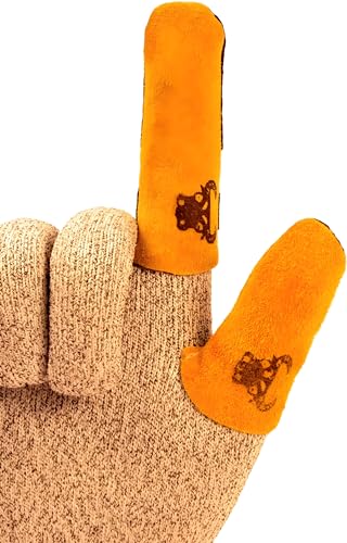 G & F Products 8126S Cowhide Leather Thumb Guard, Thumb Protection, Small, Finger Guard Sold Separately, yellow - size: Small, style: Thumb Guard