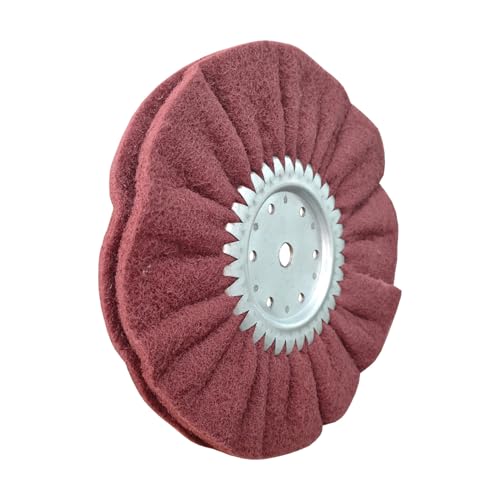 10" x 2 Section Non Woven Abrasive Airway Buffing Wheel,5/8" Arbor Hole,1pc | Medium Fine Hardness. Used On Angle Grinder For Cleaning, Staining, Grinding And Polishing