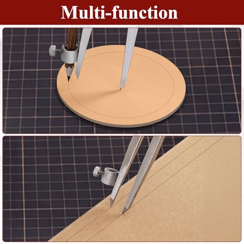 6 inch Professional Woodworking Pencil Compass Scribe with Lock | Spring Wing Drafting Divider 0.27 inch Thick Scriber ,Metal Leather Work Scribe Tool Carpenter Compass for Geometry - size: 6 inch