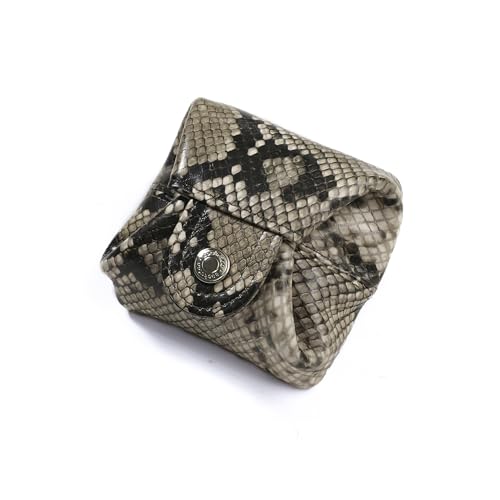Cockatoo Genuine Leather Coin Pouch Change Holder, Mini Snap Pocket Wallet for Men Women (Cobra, Large) - color: Cobra, size: Large