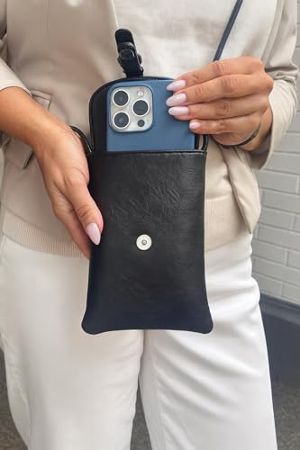 Vegan Leather Phone Crossbody Bag - Stylish & Practical Small Pouch, Eco-Friendly Cell Phone Purse, Fashionable Sling Bag for Women, Compact Vegan Leather Crossbody Purse, Cruelty-Free