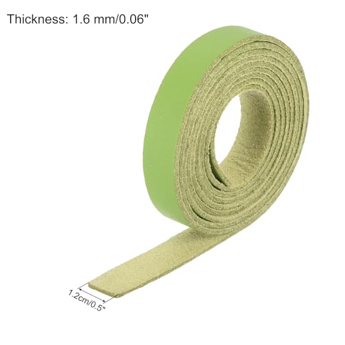 MECCANIXITY Leather Straps Strip Belt 1.2cm(0.5" Width) 100cm(40" Length) Leather Strips String Green for DIY Craft, Jewelry, Key Chains - color: Green, size: 1.2cm x 100cm