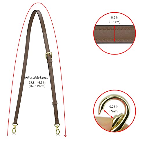 Allzedream Leather Purse Strap Replacement Crossbody Handbag Long Adjustable (Coffee) - color: Coffee