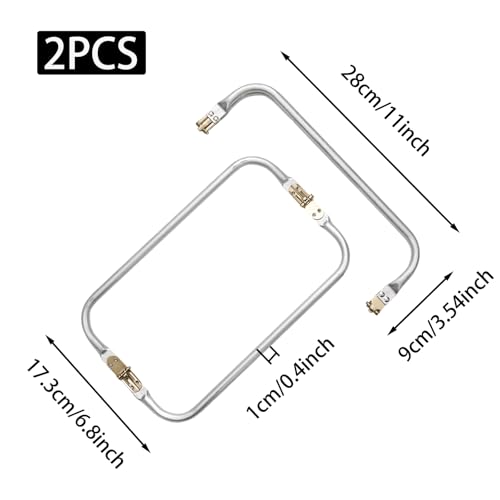 Mormchlots 2Pcs 11 Inch Metal Purse Frame | Rectangle Lock Frame Purse Hardware Kiss Lock Clasp Bag Frame, U-Shaped Handle for DIY Bag Making/Sewing Clutch Crafts - size: 11inch