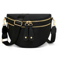 KKXIU Crossbody Bags for Women Nylon Travel Fanny Packs | Large Bum Bag | Spacious Trendy Shoulder Purse - color: Large-Black