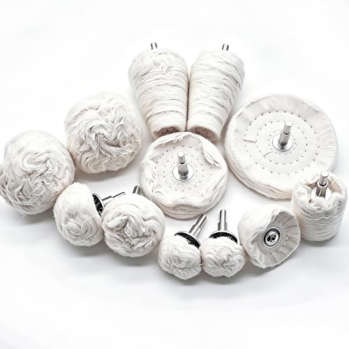 12PCS Buffing Wheel for Drill, Multi-Specification | Buffing Pad Polishing Wheel Kits, For Metal, Aluminum, Stainless Steel, Chrome, For Jewelry, Wood, Plastic - size: 12pcs
