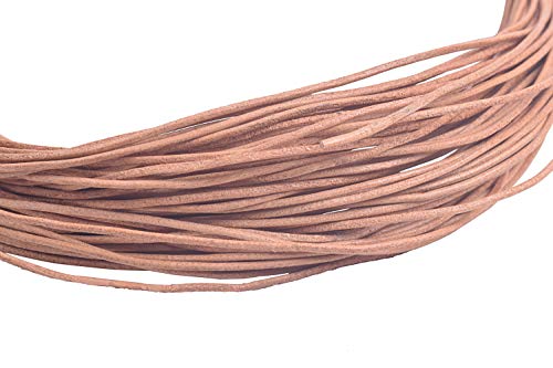 1.0mm Round Real Leather Cord, 25 Yards Natural Leather String Cord for Jewelry Making, Necklaces, Bracelets and Crafting - color: Natural, size: 1.0mm