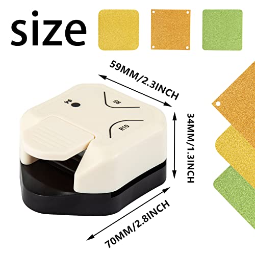 QIQQIKIN Corner Hole Punch 4mm Circle Cutter Punch +R5mm+R10mm 3-Way Corner Rounder Paper Punch,Cardstock,Laminator,Photocards,Scrapbooking,Die Cuts for Card Making,Junk Journal Supplies Clearance - color: Black WHite