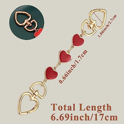 AGEN KGEN Women Purse Strap Extender Chain for Handbags - Exquisite Replacement Chain Strap - color: 1xlove-red