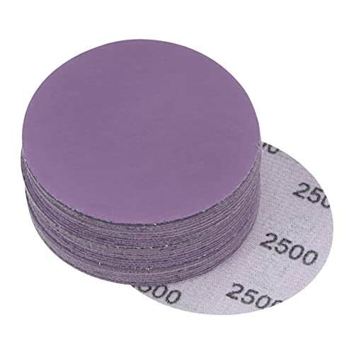 uxcell 30Pcs 3" Purple Sanding Discs 2500 Grits Hook and Loop Sand Paper | Professional Aluminum Oxide Sanding Pad for Wood Metal Paint Finishing Wet Dry Polish - style: 2500 Grit