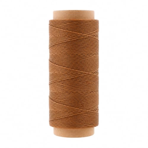 Mandala Crafts 100M 0.65mm Tan Round Waxed Thread for Leather Sewing - color: Tan, size: Round 0.65mm 109 Yards 100M
