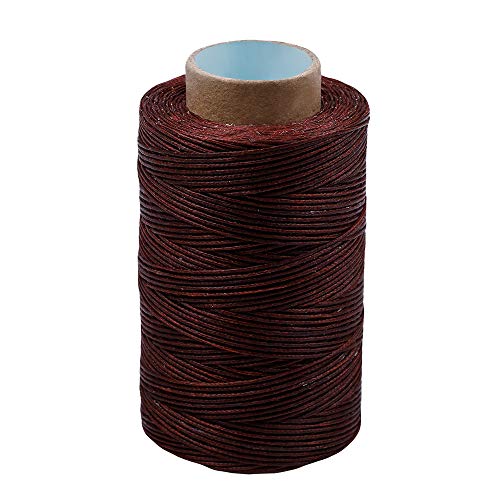 284Yards Leather Sewing Waxed Thread, 0.8mm Waxed Thread for Bookbinding - color: Dark Red