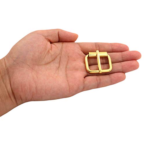 BIKICOCO Roller Buckle, 1'' x 3/4'' Heel Rolling Bar Buckles for Bags Leather Webbing Straps, Gold - Pack of 20 - color: Gold X 20 Pcs
