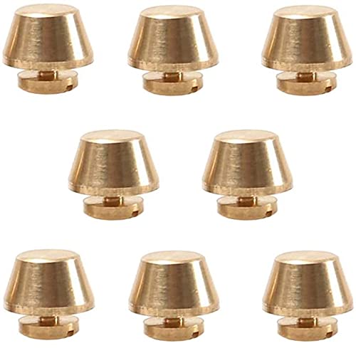 8 Pcs 0.5 inch Brass Purse Feet Handbag Feet Bottom Studs Nailheads Spike with Screw Set for Leather Craft DIY
